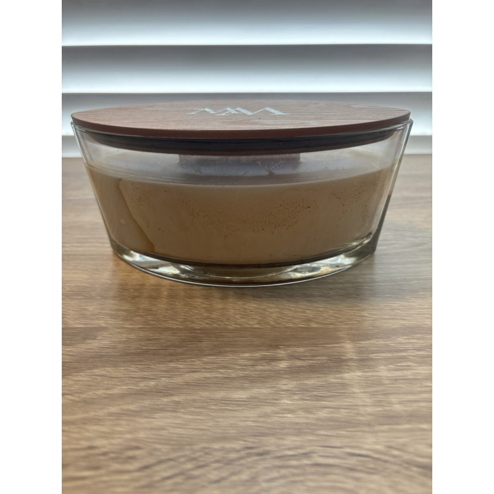 WoodWick Eclipse Candle Vanilla Bean NEW Long Burning Wooden Wick Fireplace